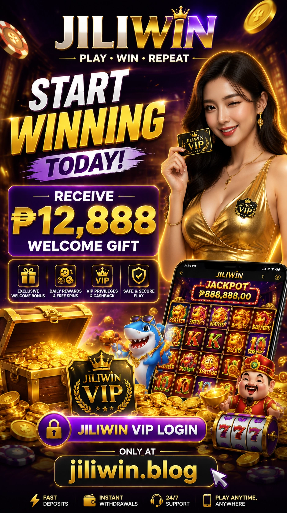 Jiliwin Philippines gaming homepage hero visual