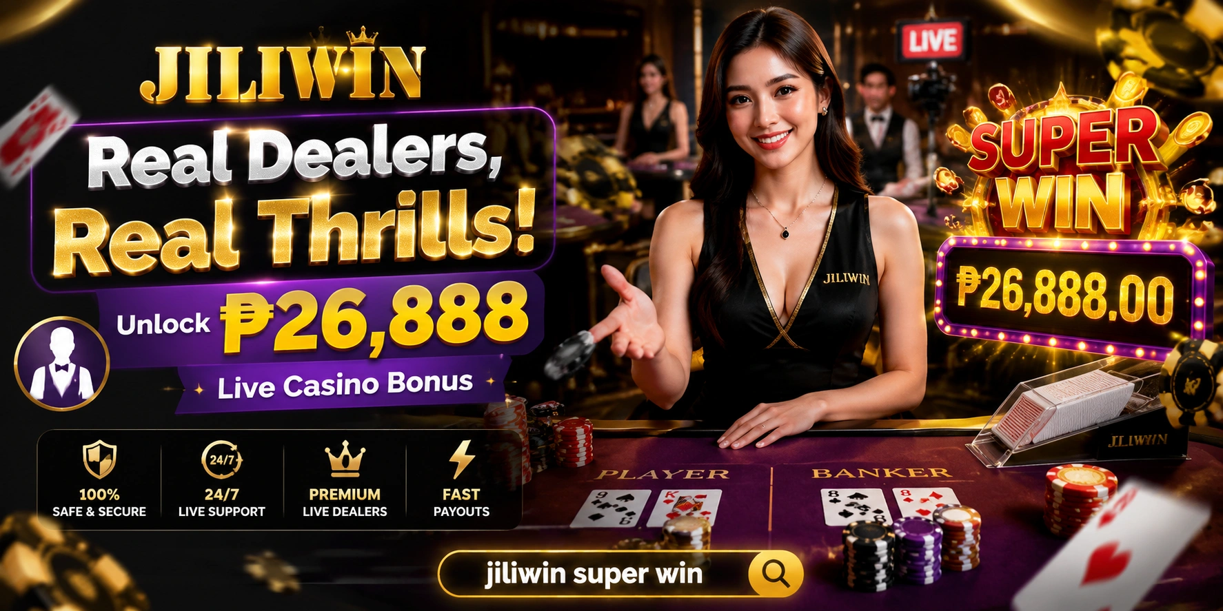Live baccarat table preview